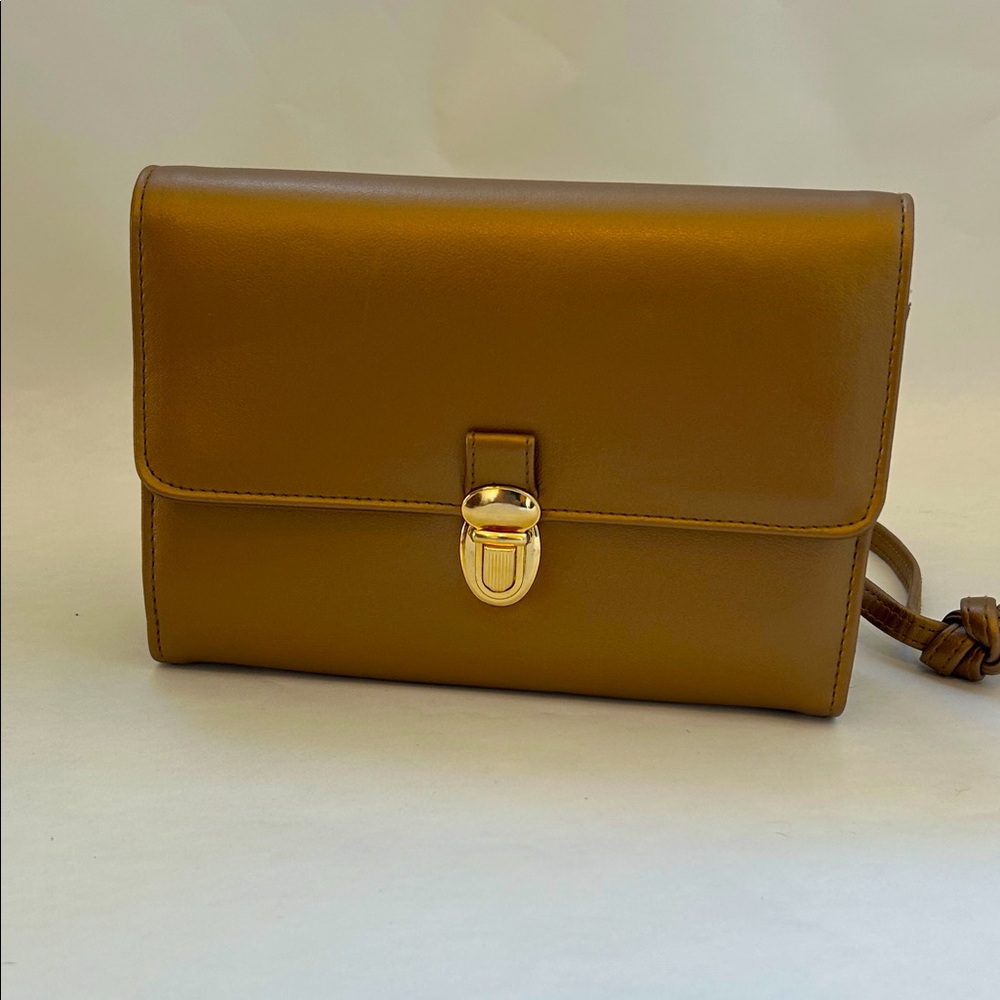 NWOT Elegant Deep Gold Crossbody Bag